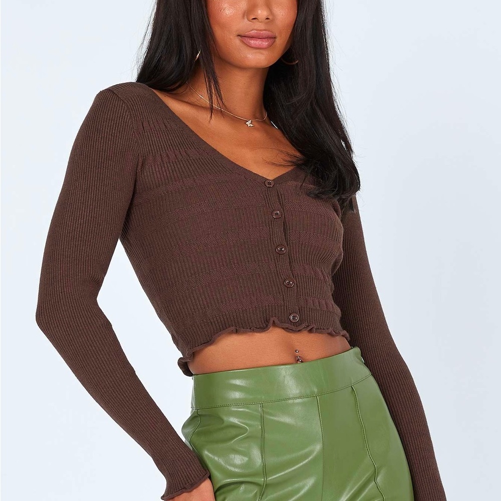 Princess Polly Casen Long Sleeve Top Brown